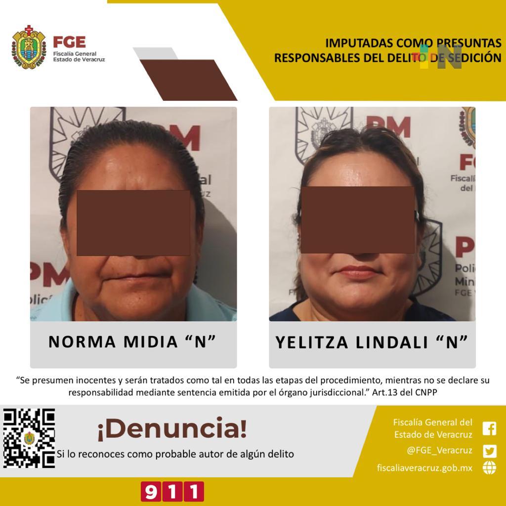 Imputadas como presuntas responsables del delito de sedición