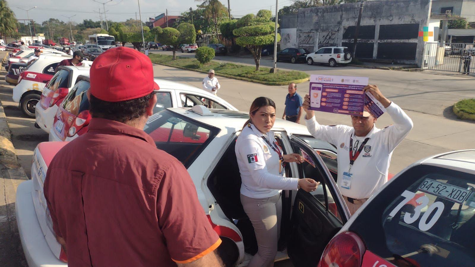 Difunde Transporte Público Aplicación Veracruz Mujer Alerta entre taxistas de Minatitlán y Coatzacoalcos