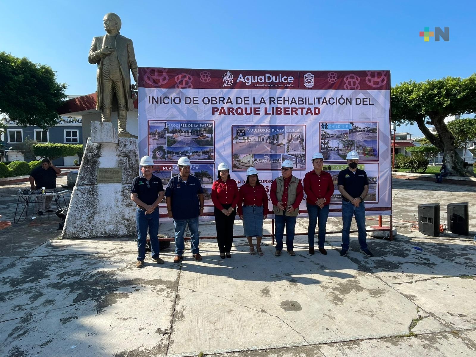 Rehabilitarán parque en Agua Dulce, construirán plaza en homenaje a Mesoamérica