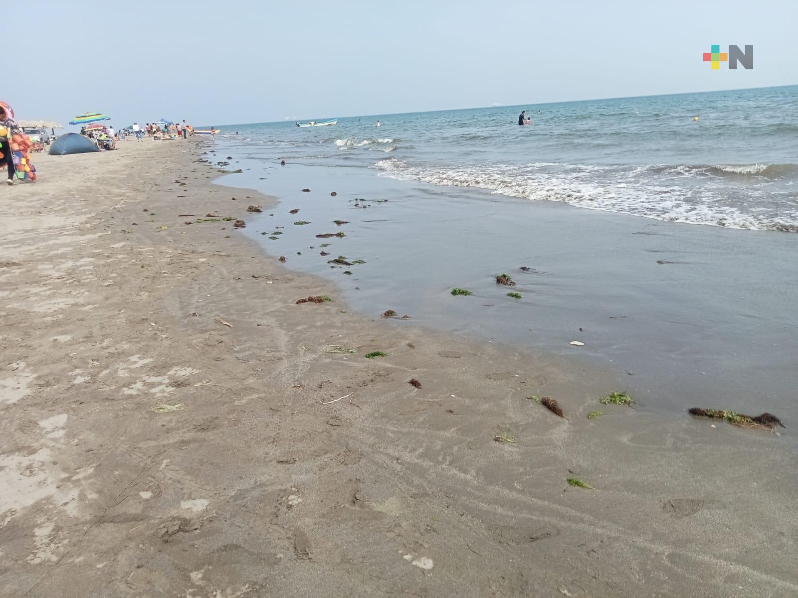 Reporta SPC alejamiento del mar en las playas de Boca del Río