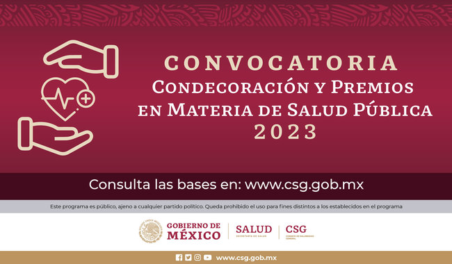 Consejo de Salubridad General emite convocatoria para el Premio al Mérito 2023