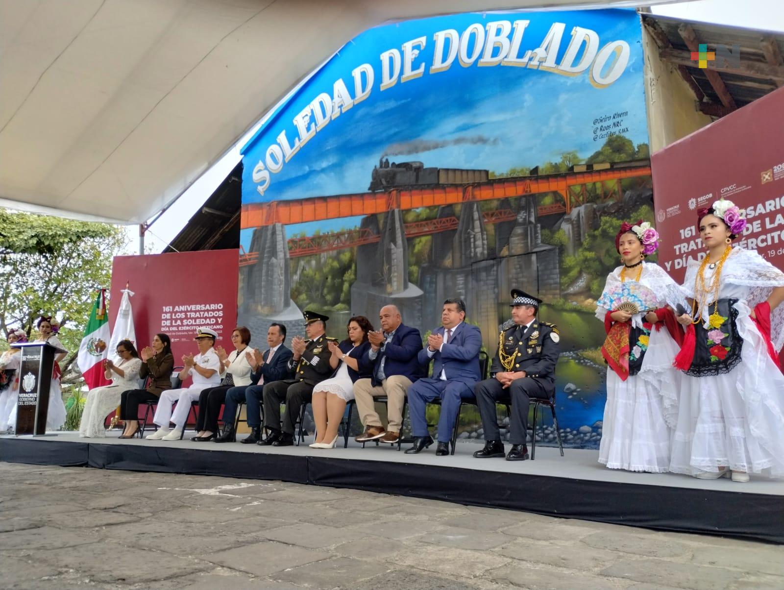 Encabeza gobernador Cuitláhuac García la conmemoración del 161 Aniversario de los Tratados de la Soledad