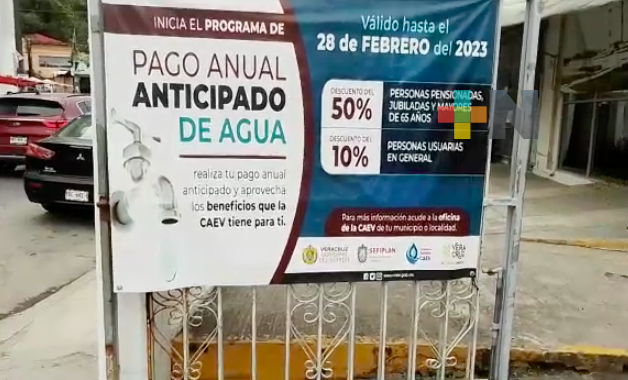 Pago anual anticipado de la CAEV en Tuxpan finaliza el 28 de febrero