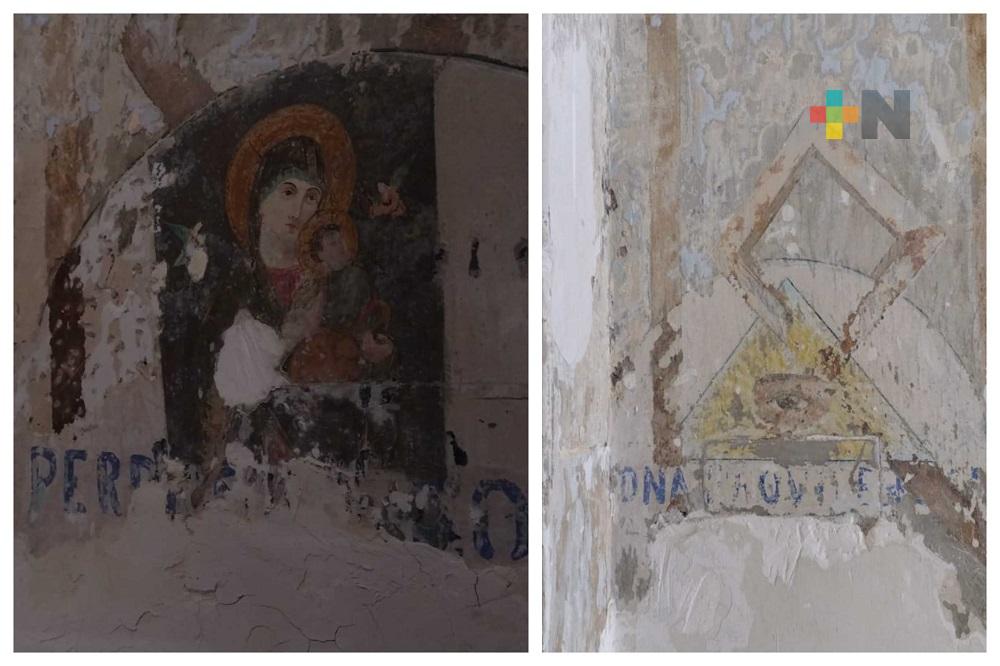 Hallan dos pinturas en trabajos de restauración de iglesia de La Pastora en Veracruz puerto