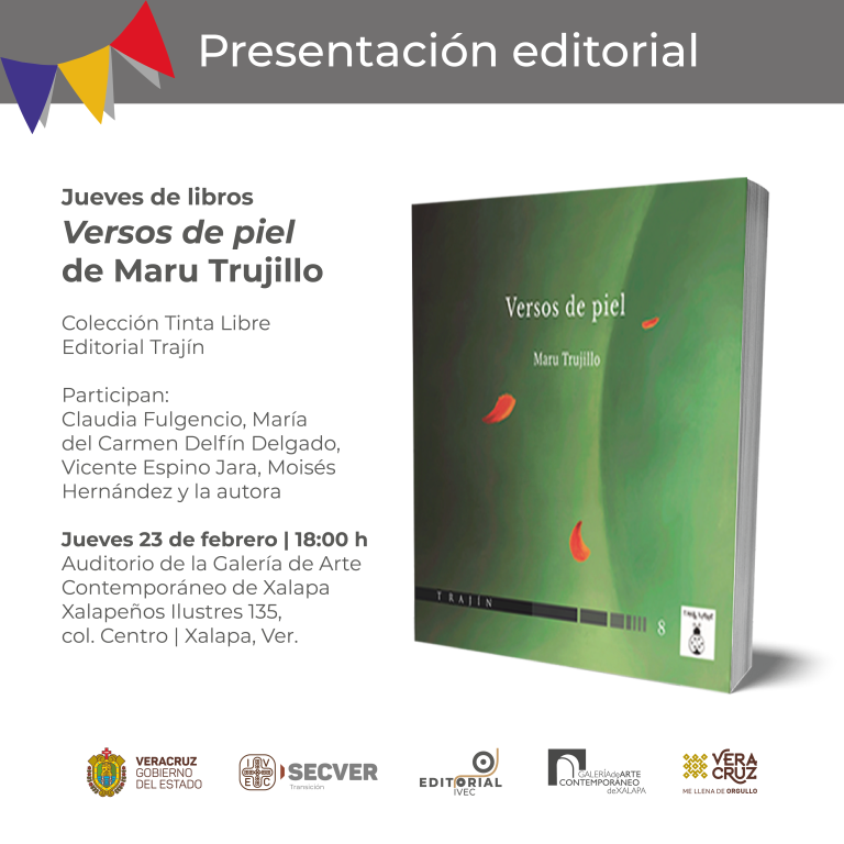 En #JuevesDeLibros, invita IVEC a presentación del libro Versos de piel, de Maru Trujillo