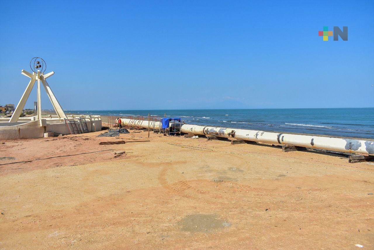 Se prevé que en marzo concluya reparación de asta bandera de Coatzacoalcos