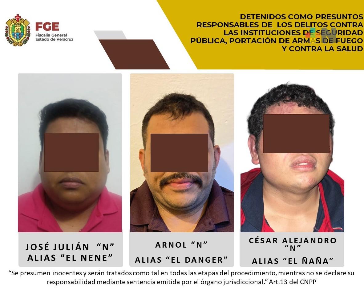 Elementos de la Policía Ministerial detienen en flagrancia a cédula delictiva en Acayucan