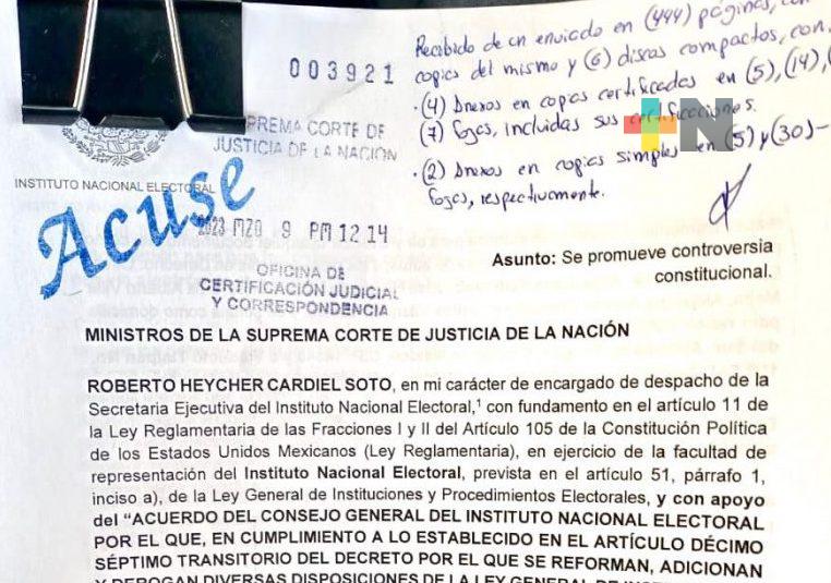 Presenta INE segunda controversia constitucional en contra de la reforma electoral