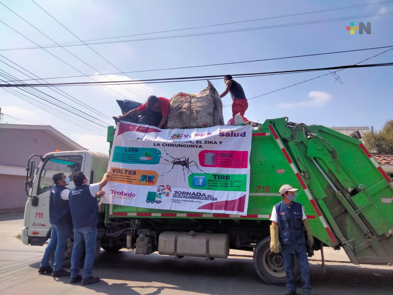 Jornadas de descacharrización en Xalapa para prevenir el dengue