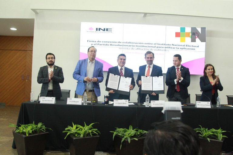 Ratifica INE convenio de colaboración con el PRI para uso de APP móvil