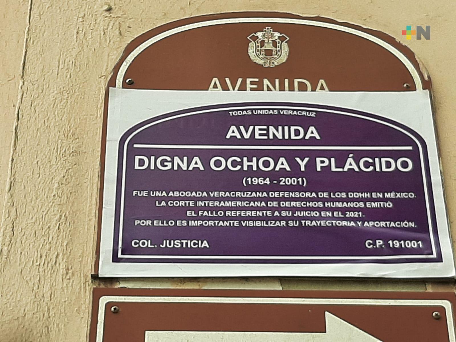 Colectivas feministas renombraron avenida de Veracruz en honor a Digna Ochoa