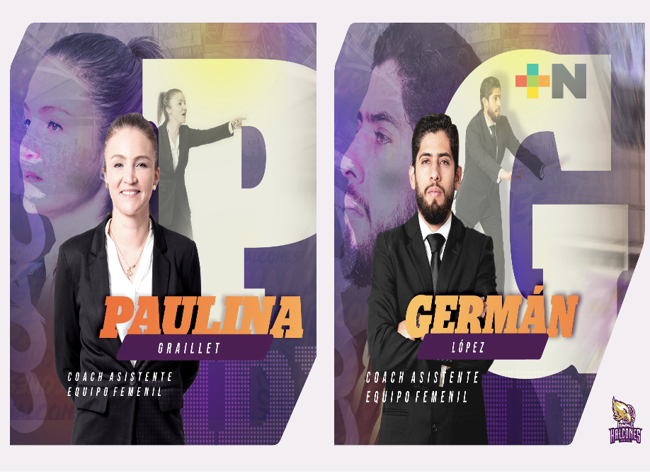 Paulina Graillet y Germán López al staff de coaches en Halcones de Xalapa Femenil