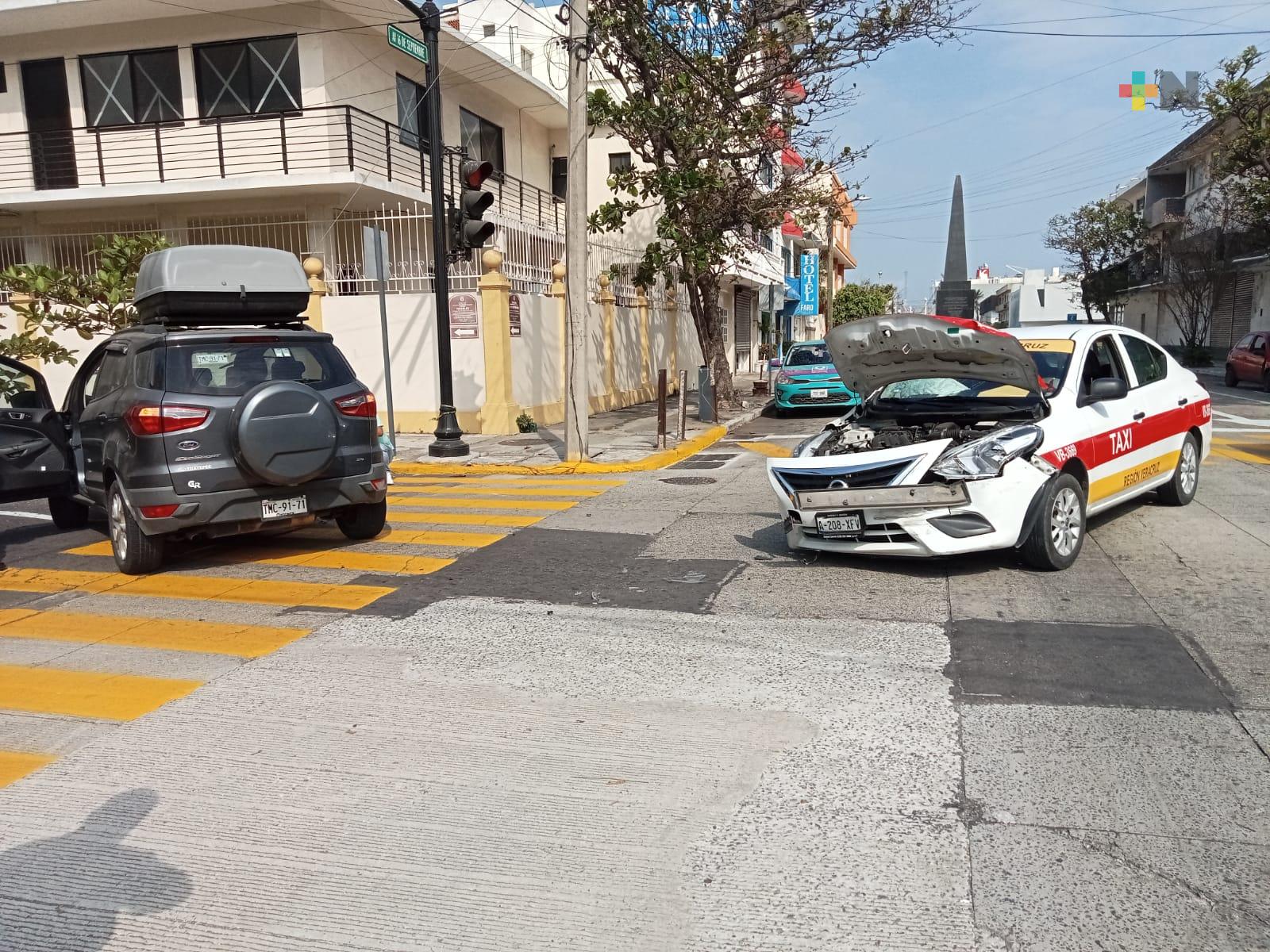 Se registró choque en zona centro de la ciudad de Veracruz