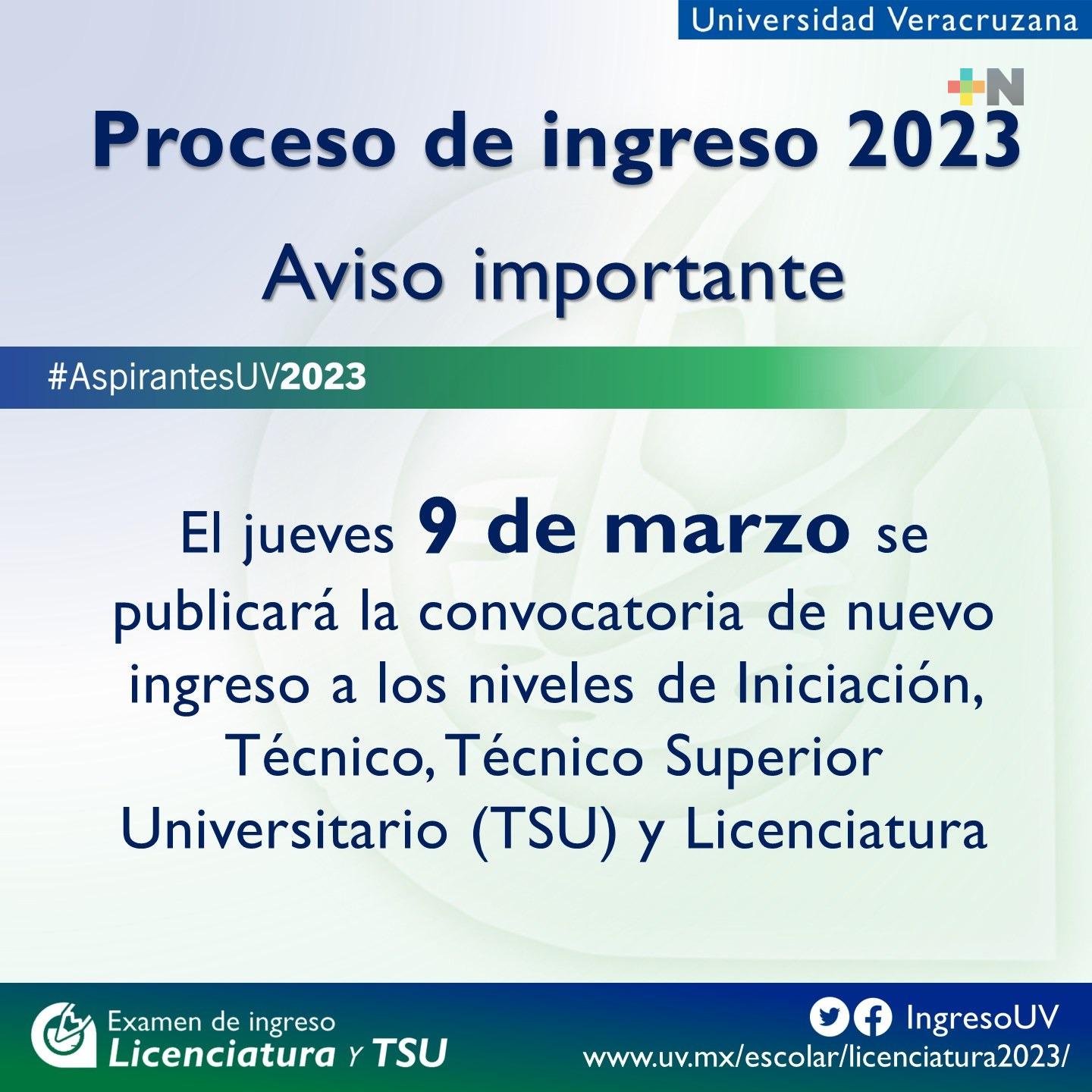 UV lanzará convocatoria de nuevo ingreso 2023