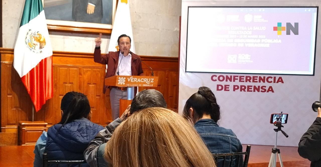 Golpe contra narcomenudeo en Veracruz, confiscan 80 mil dosis con valor de 16 mdp