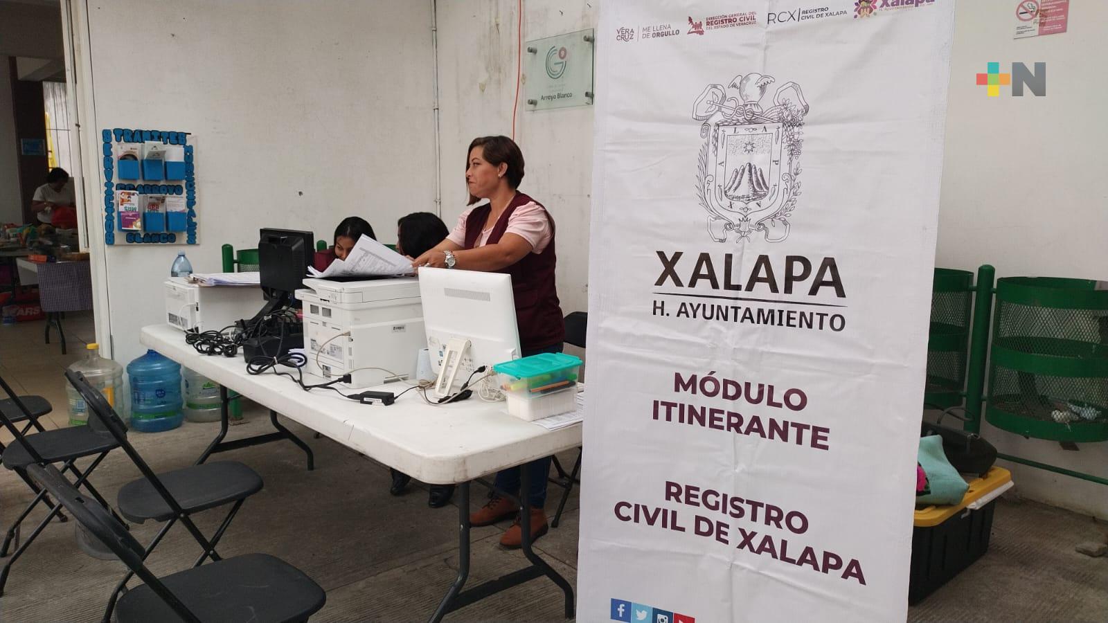 Siguen los módulos itinerantes del Registro Civil en Xalapa
