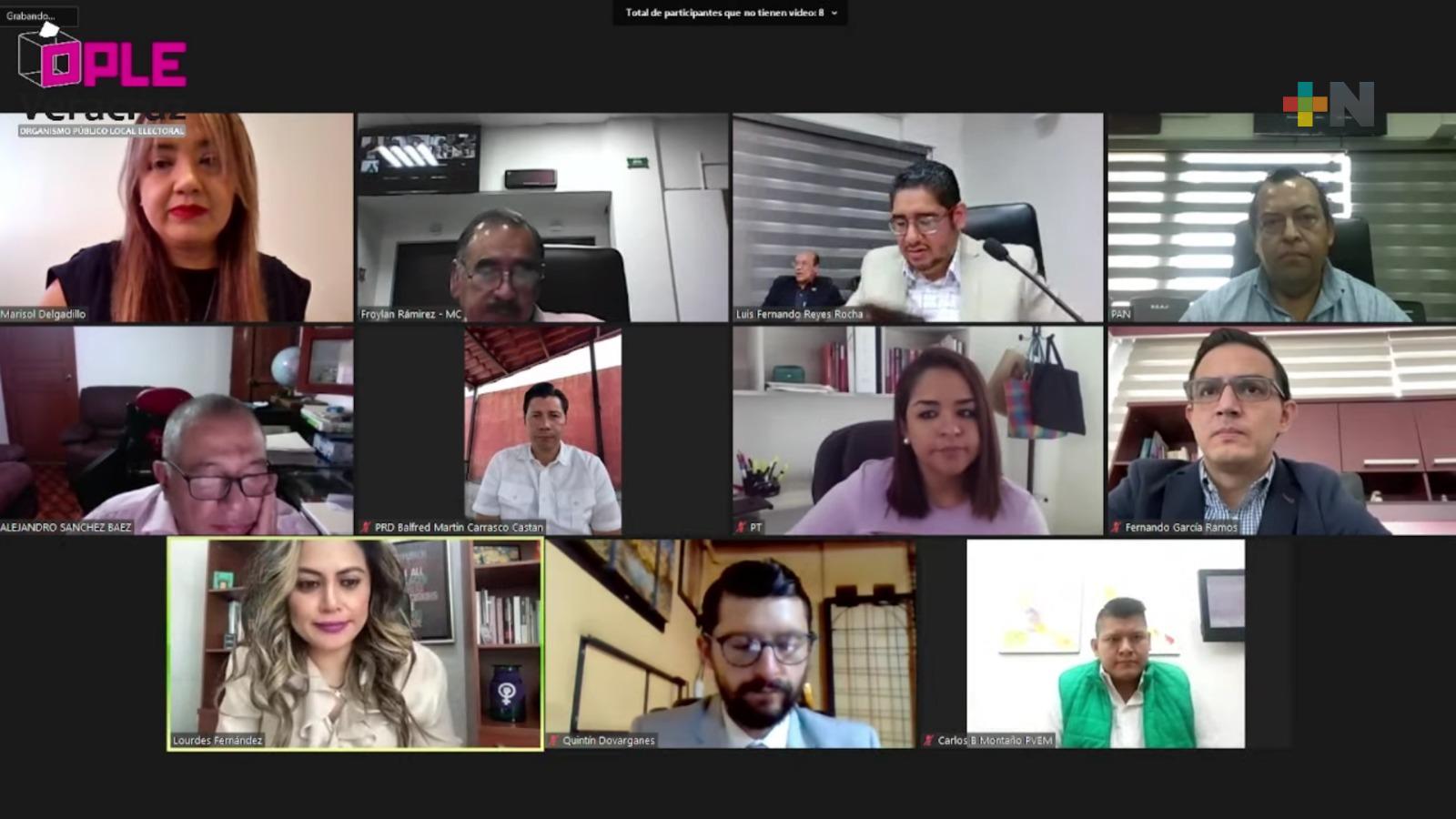 Consejo del OPLE Veracruz aprueba ejecución de sanciones impuestas a partidos políticos