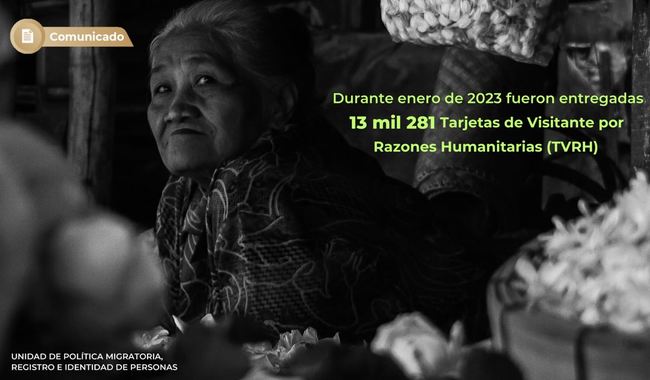 Entregadas más de 13 mil Tarjetas de Visitante por Razones Humanitarias durante enero de 2023