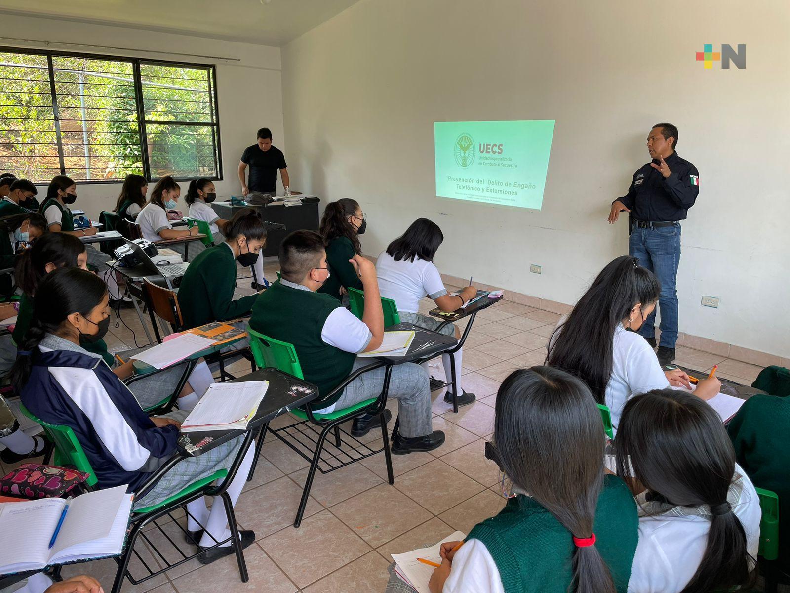 Capacita UECS a estudiantes en prevención a delitos de engaño telefónico y extorsión