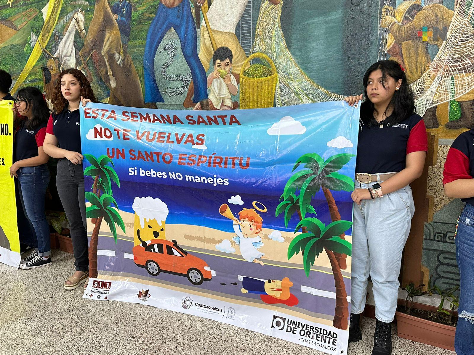 Estudiantes participan en campaña visual de prevención de accidentes