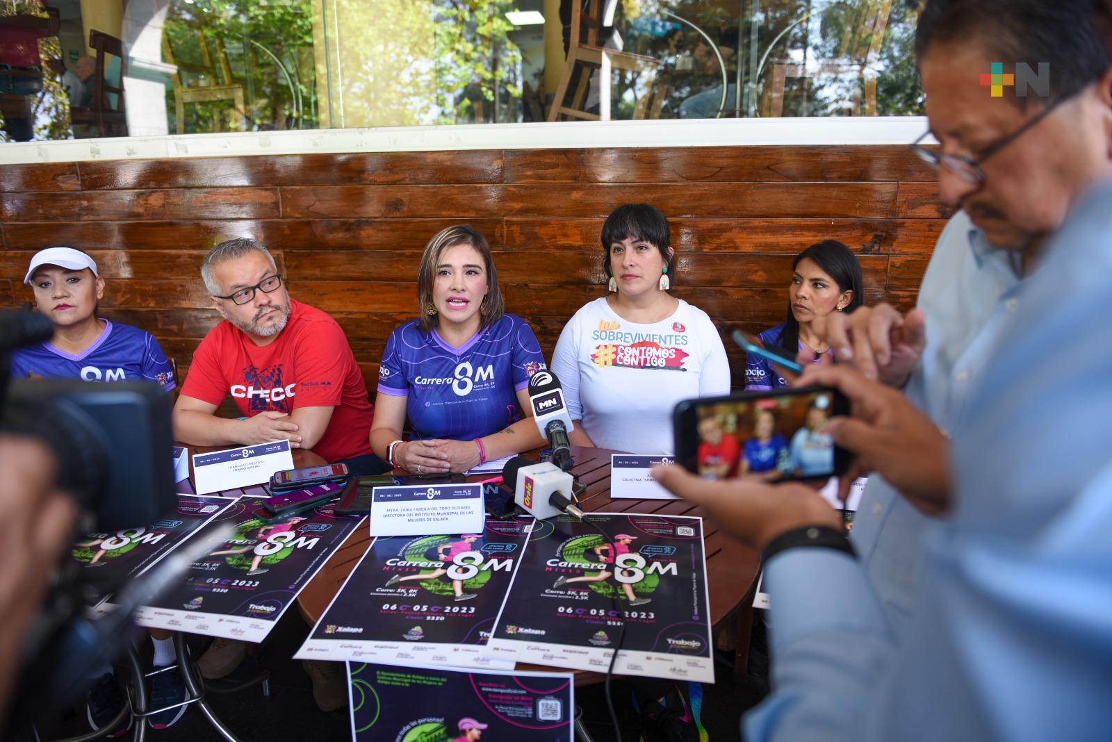 Invita el Instituto Municipal de las Mujeres de Xalapa a Carrera 8M