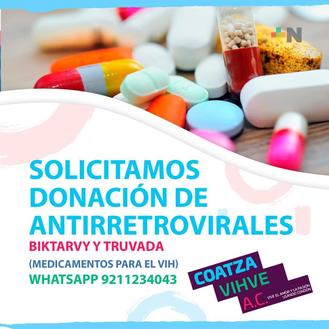 Inicia asociación CoatzaVihve colecta de medicamentos antirretrovirales