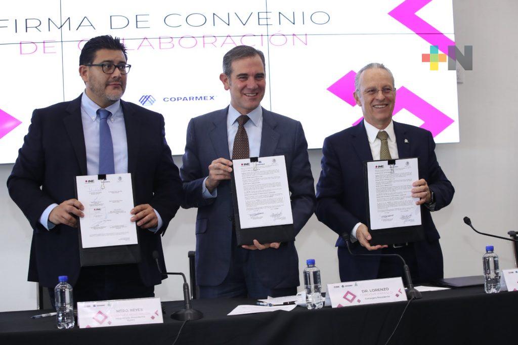 Firman INE, Coparmex y TEPJF convenio de colaboración para fortalecer cultura cívica