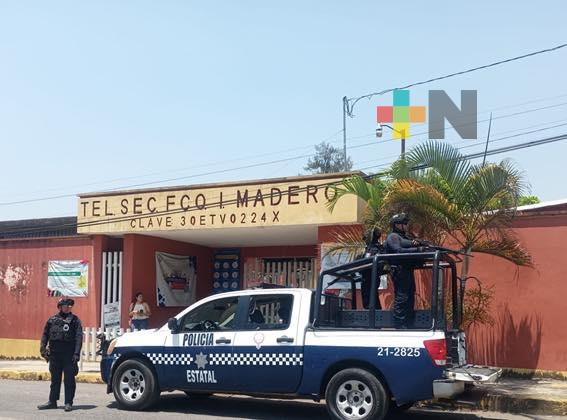 Elementos de SSP vigilan y resguardan diversos planteles educativos en el estado