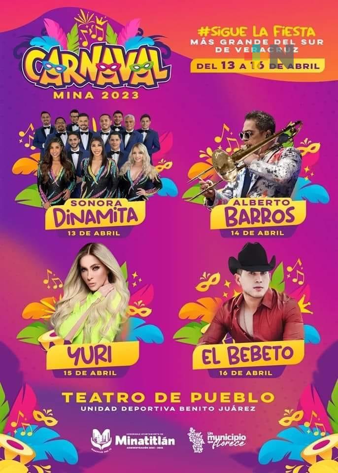 Presentan programa musical de Carnaval de Minatitlán 2023