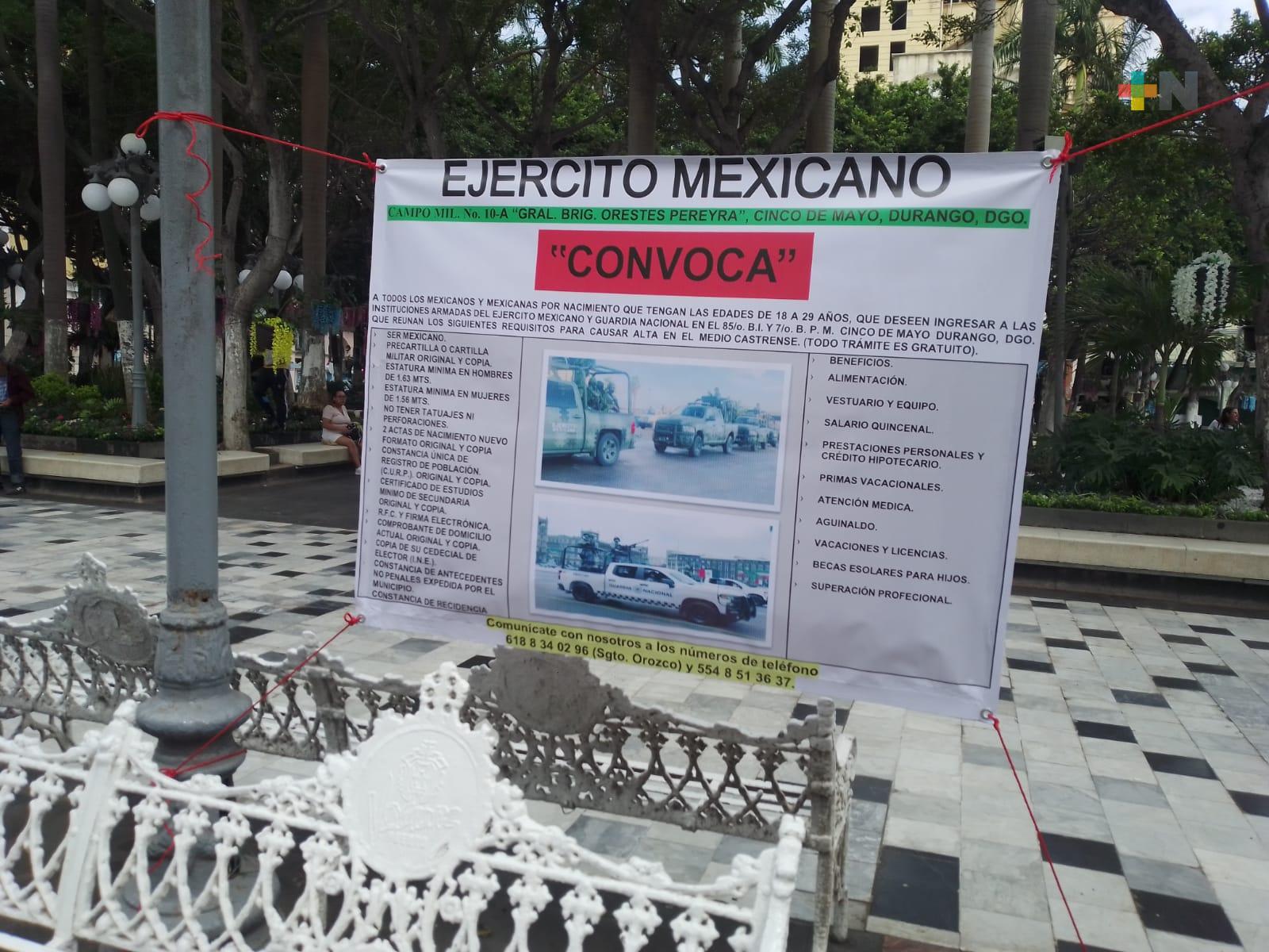 Ejército y Guardia Nacional realizan campañas de reclutamiento en Veracruz