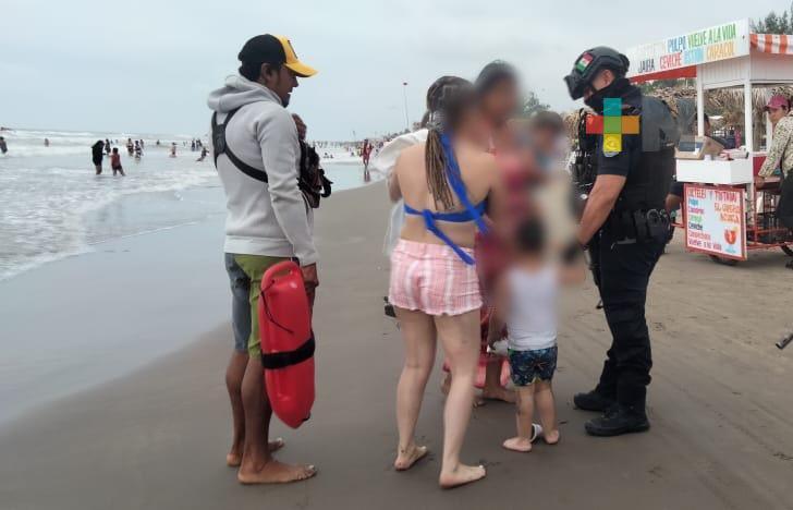 Localiza SSP a menor extravíado en playa de Tecolutla