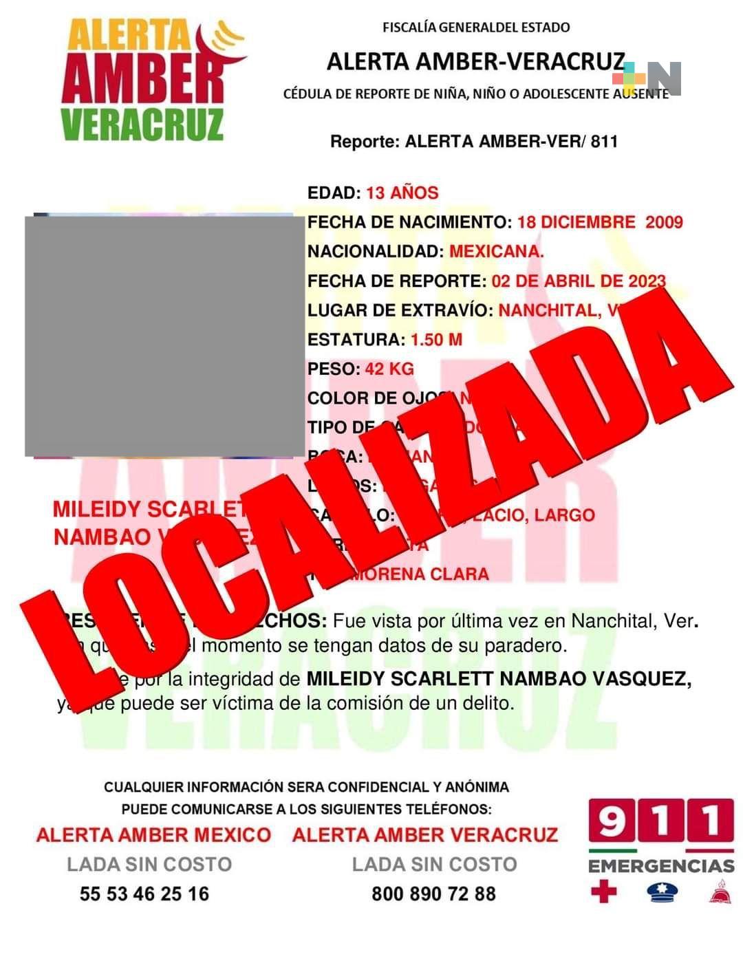 Localizan a adolescente de Nanchital