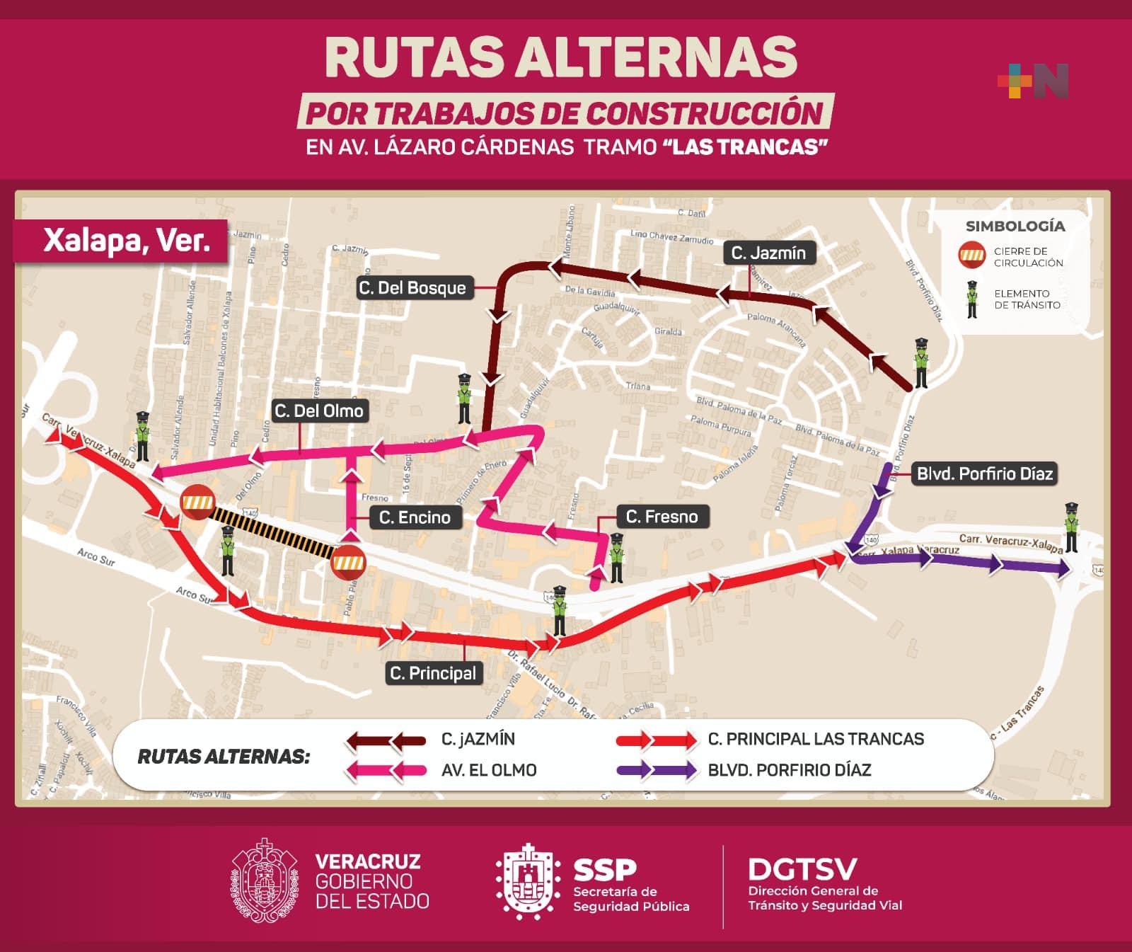 Ofrecen vías alternas a zonas de tránsito lento debido a reparaciones