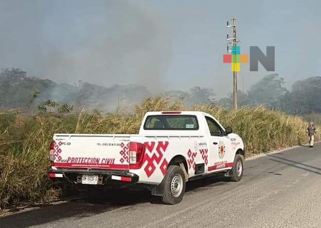 PC Nanchital ha atendido más de diez incendios de pastizales