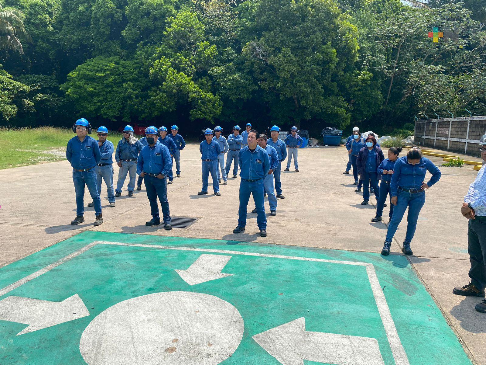 Más de 3 mil trabajadores de zona industrial de Coatza participaron en Simulacro Nacional 2023