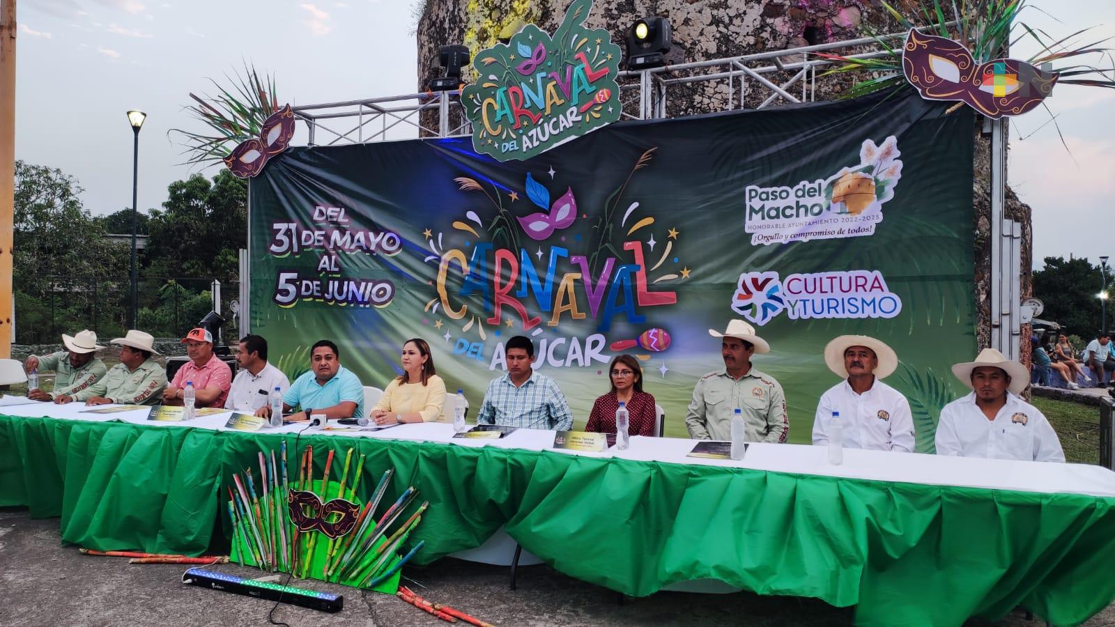 Anuncian Carnaval del Azúcar 2023 en Paso del Macho