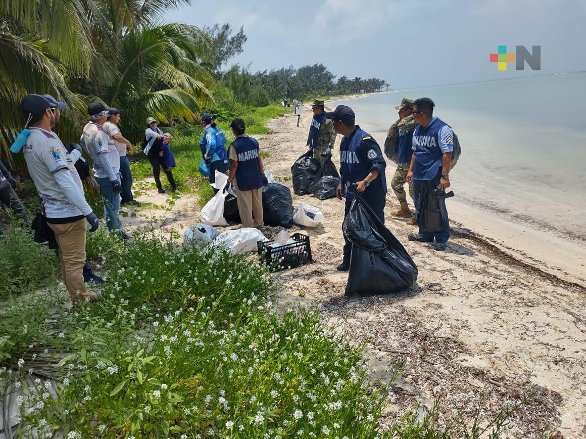 Secretaría de Marina realizó labores de limpieza en Isla de Lobos, Veracruz
