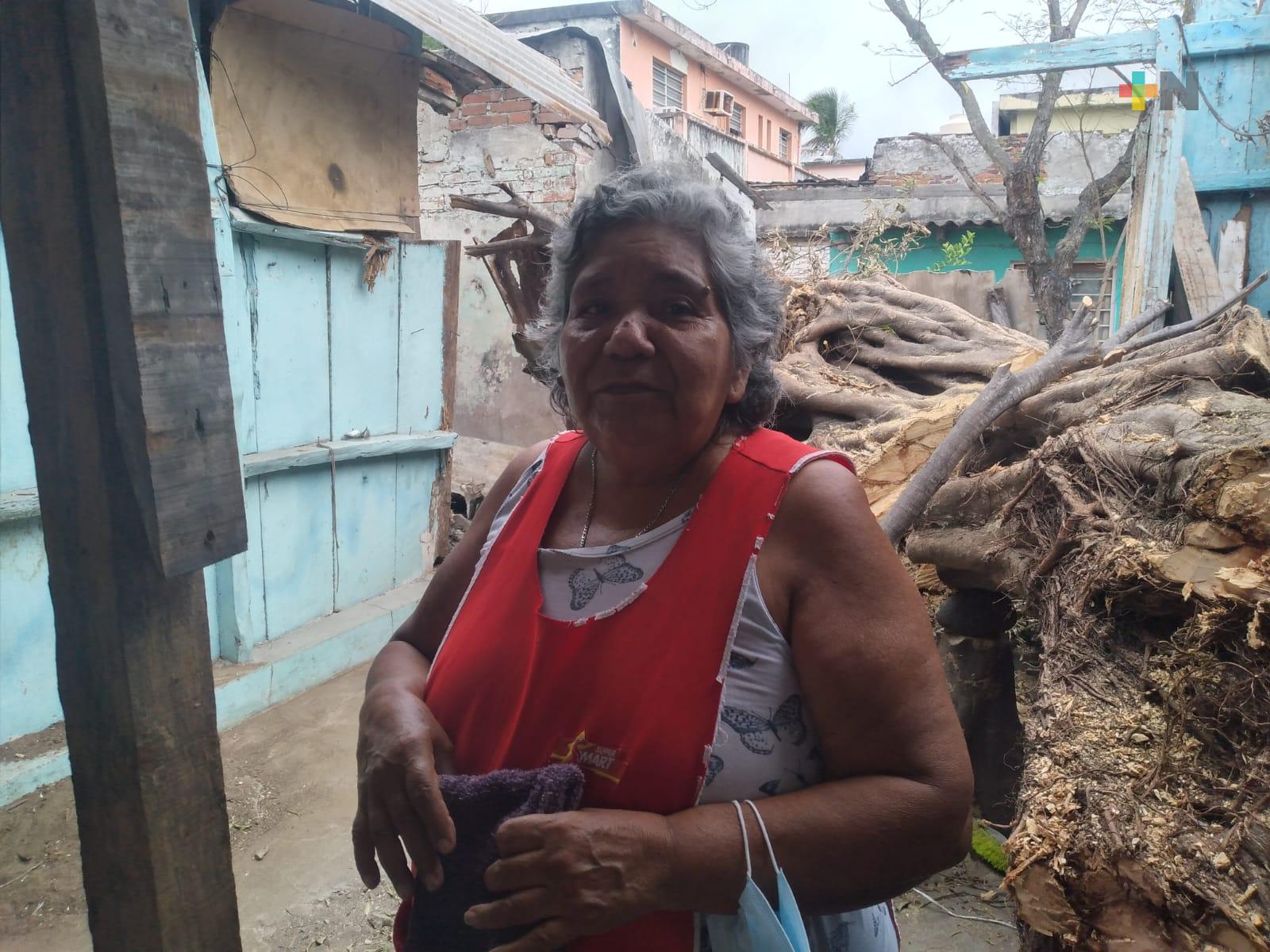 Ciudadana pide apoyo para retirar árbol que dañó su casa