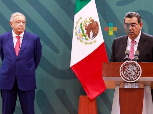 En Puebla, gobernabilidad y seguridad están garantizadas, destaca Sergio Salomón ante AMLO