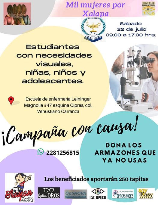 Mil mujeres por Xalapa lanza campaña de recolección de tapitas  y armazones de lentes