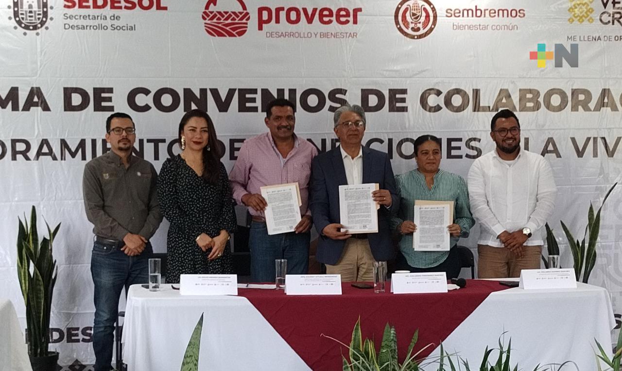 Se suman nueve municipios a firma de convenio con Sedesol Veracruz