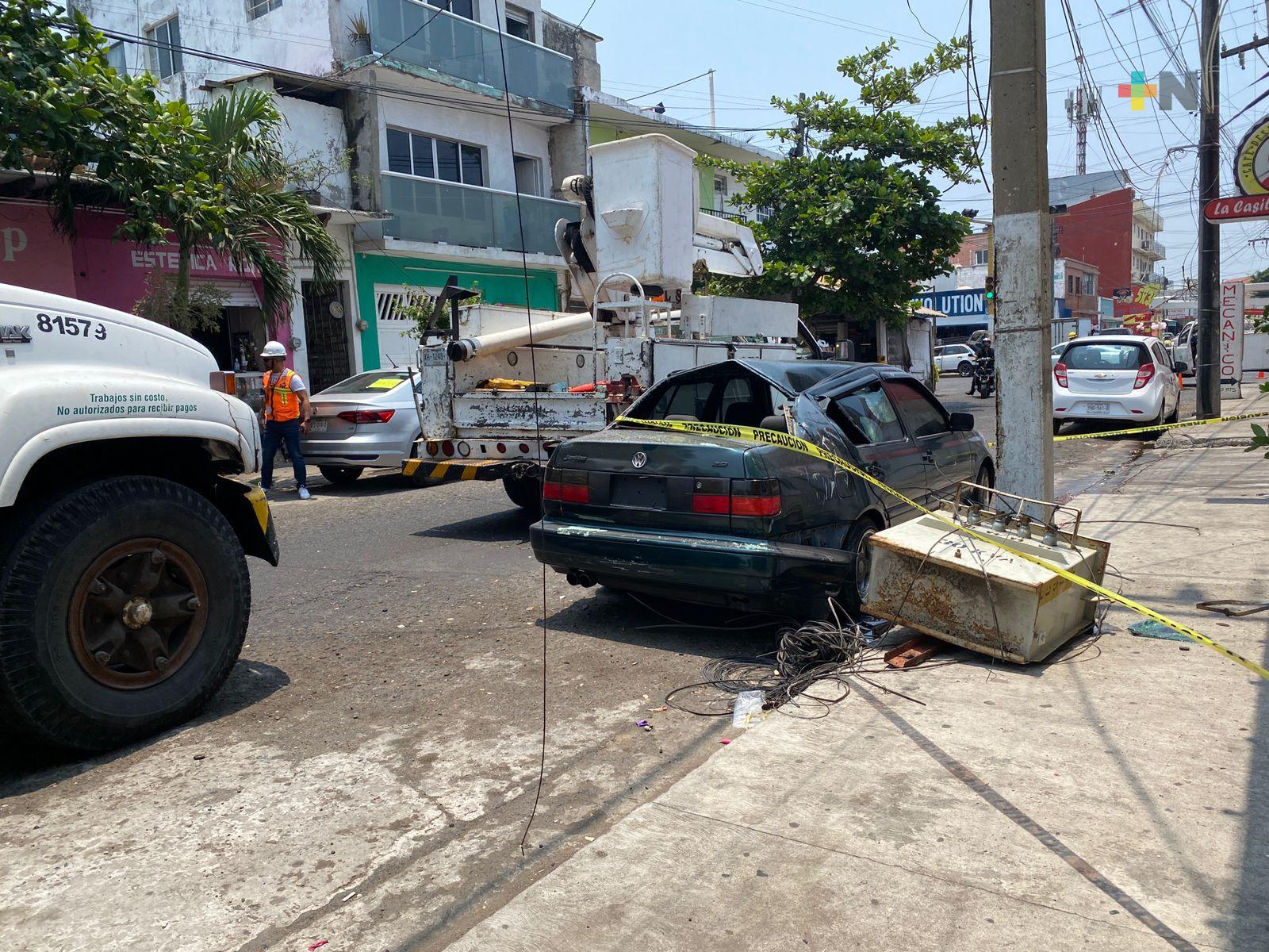 Cae transformador de CFE por falta de mantenimiento en puerto de Veracruz