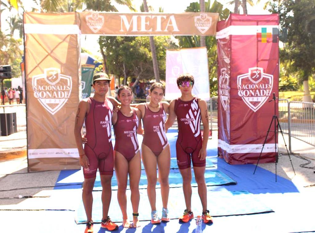 Cierra Veracruz con dos preseas en Triatlón por relevos de Nacionales Conade 2023