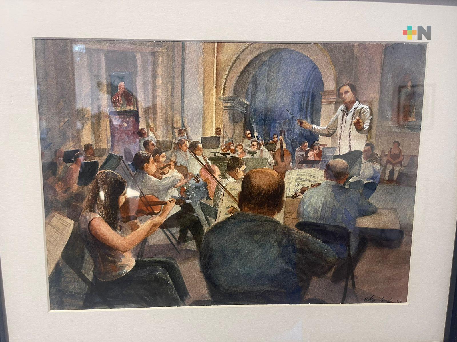 “Xalapa acuareleada”, exposición de Óscar Conde en Museo de la Música Veracruzana