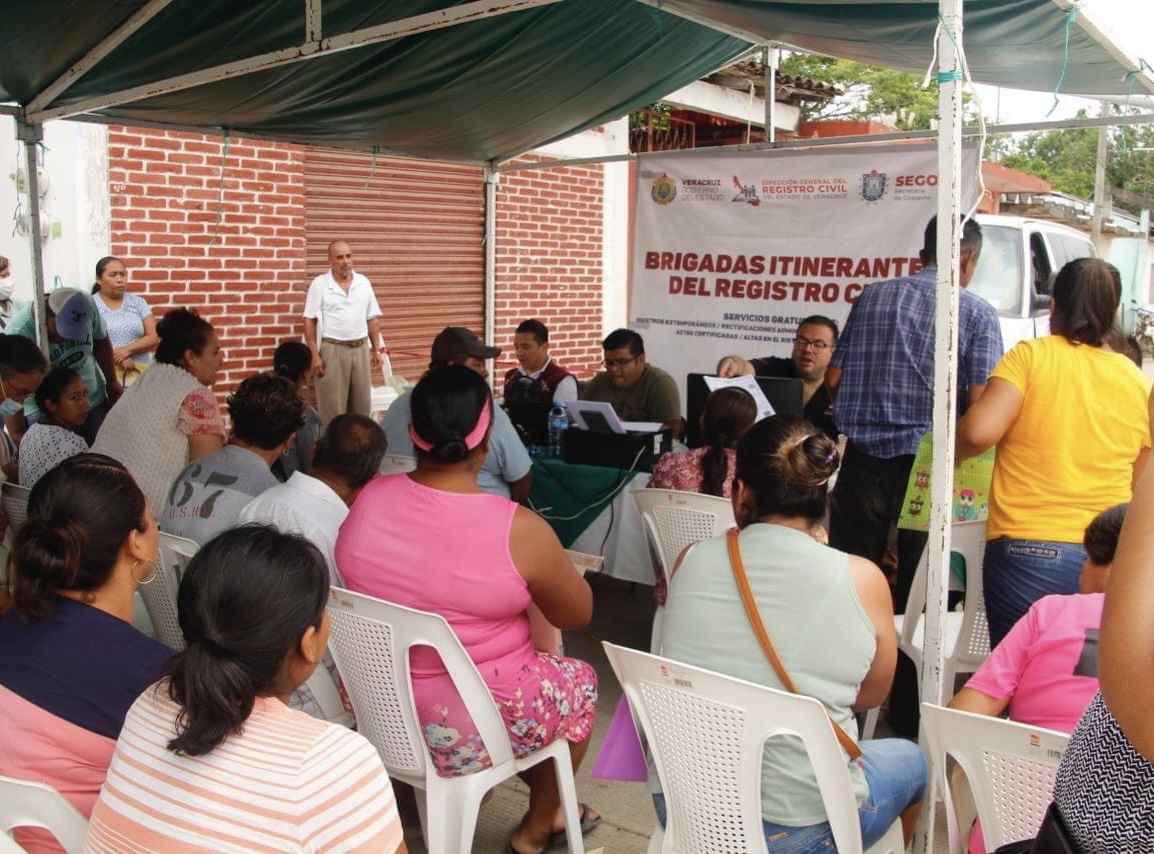 Brindan más de mil 600 servicios registrales, Brigadas Itinerantes en localidades de Tecolutla