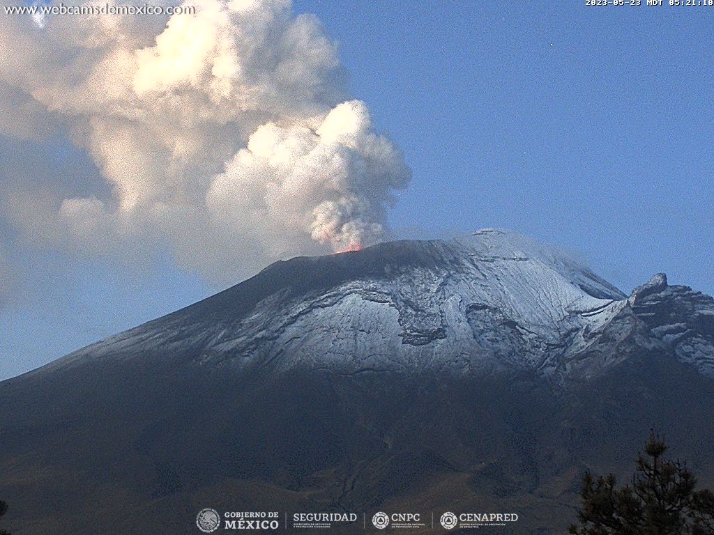 Popocatépetl continúa con abundante emisión de ceniza
