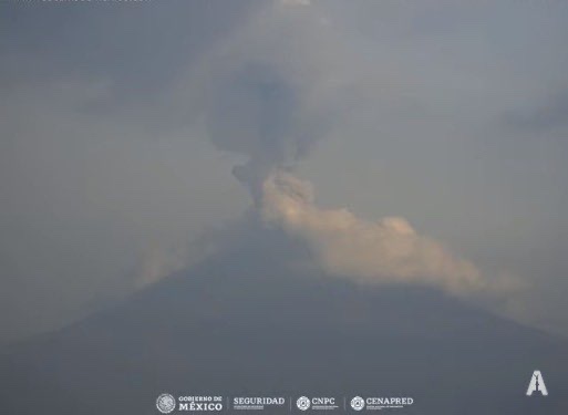 Popocatépetl mantiene emisión continua de vapor de agua y gas: CNPC