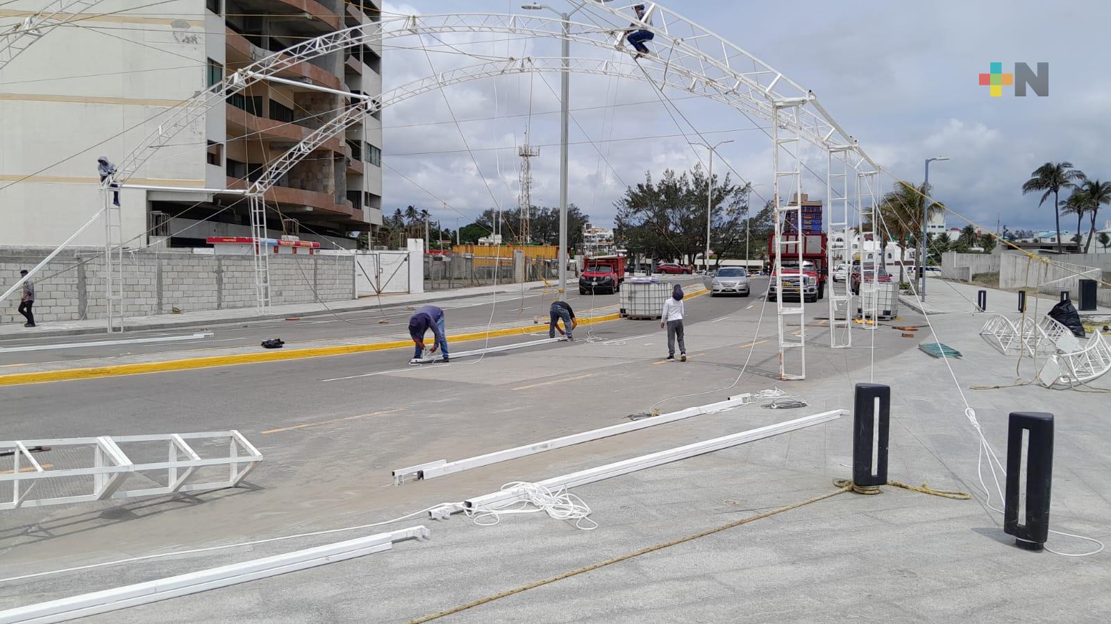 Continúa instalación del salsódromo de Boca del Río