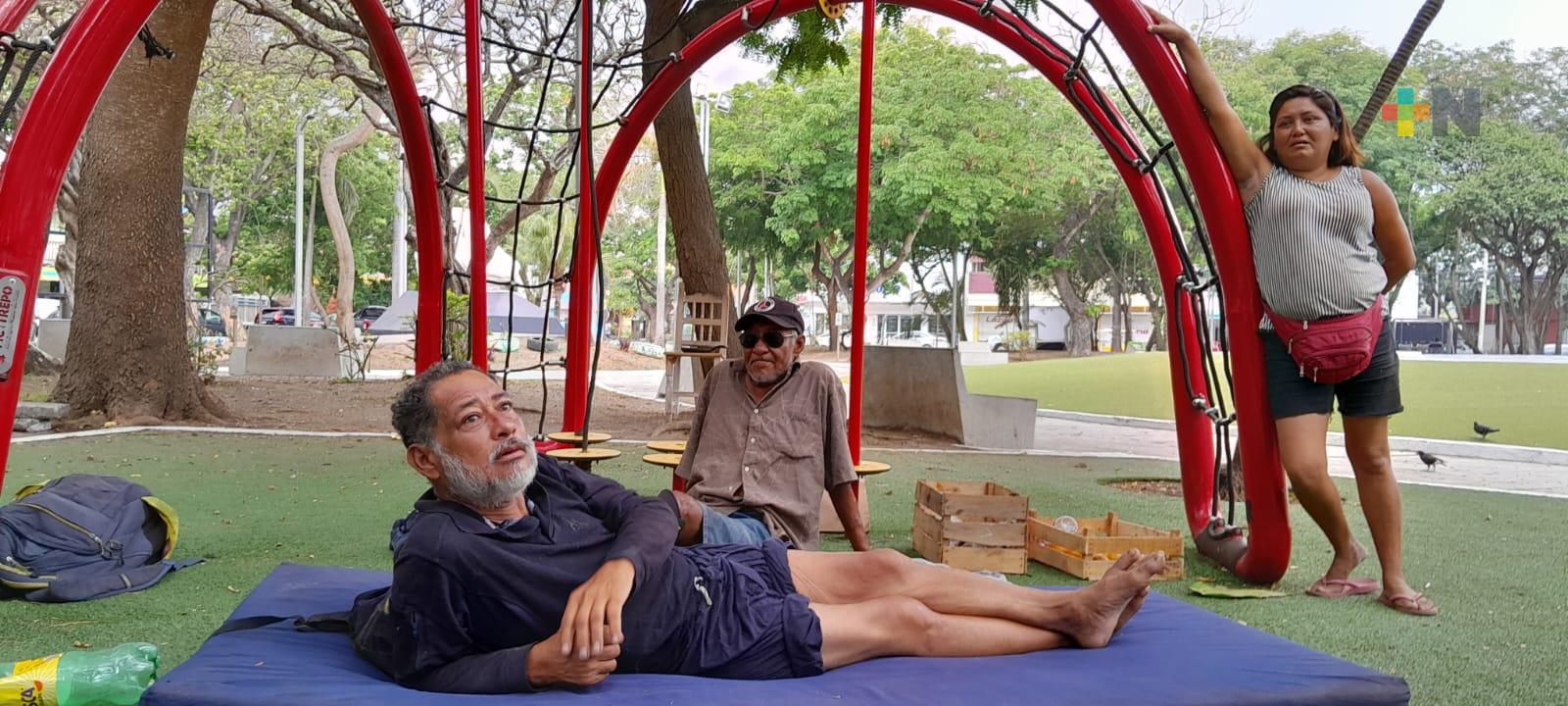 Parque Zaragoza de Veracruz, un refugio para personas en situación de calle