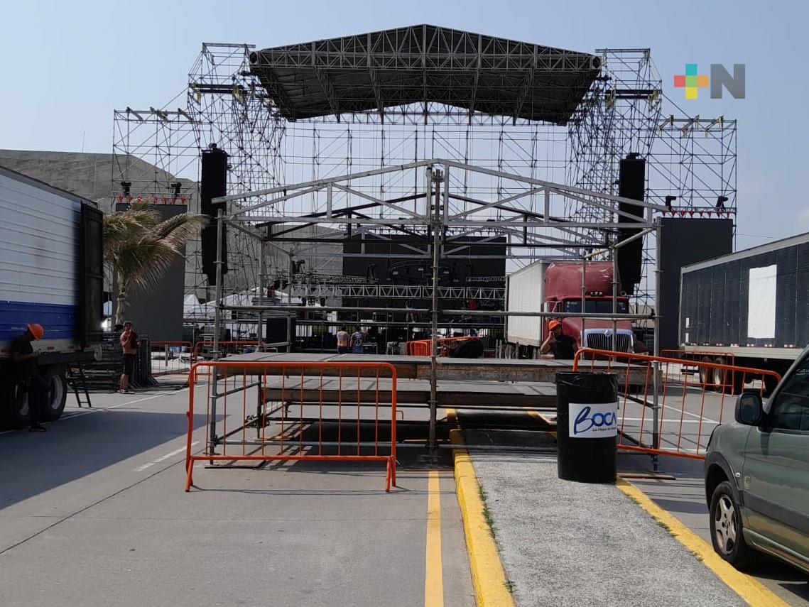 Salsódromo en Boca del Río, lleva 95 por ciento en su instalación: Sectur